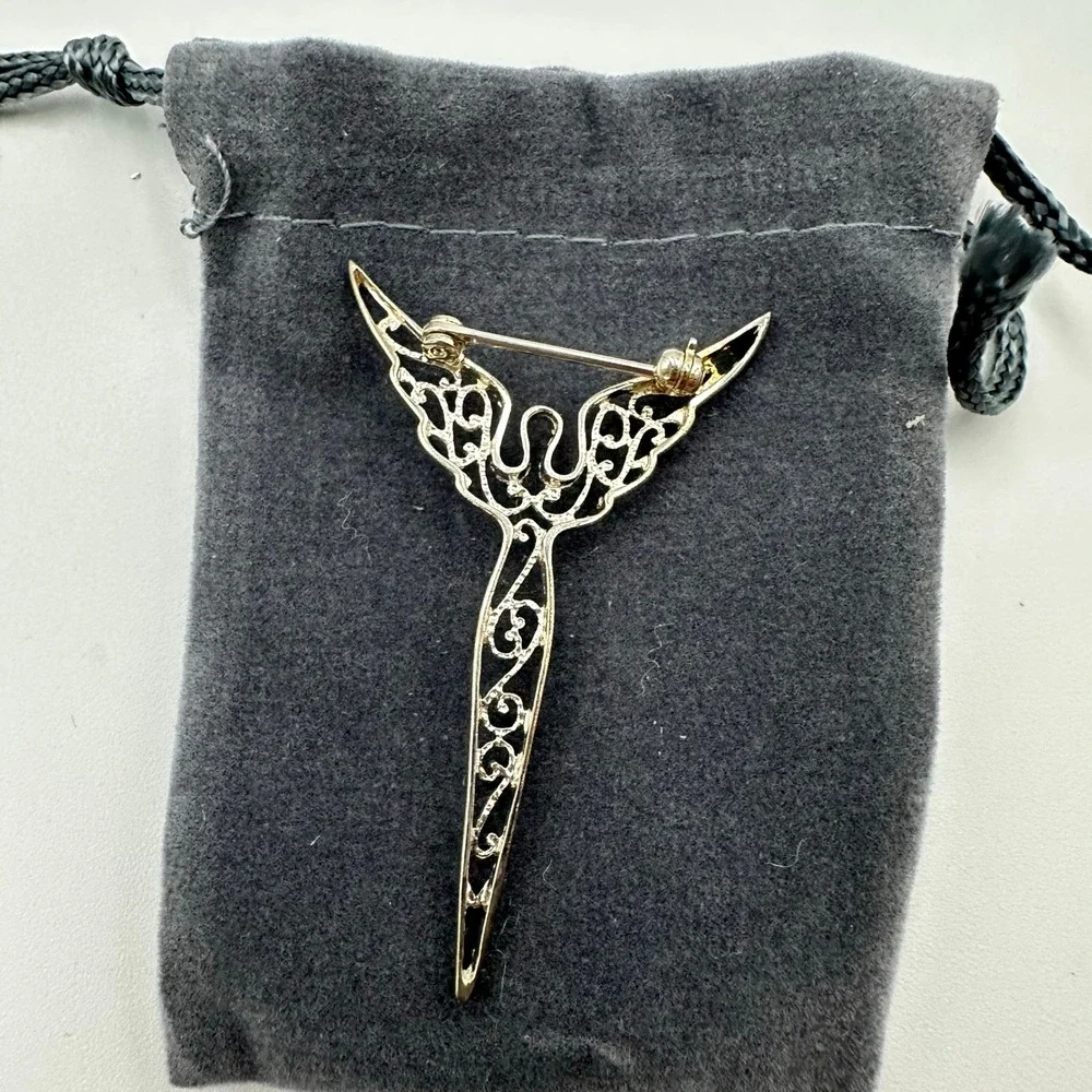 Lavaggi‎ Angel Brooch Sterling Silver 925 Angels of Reconciliation Pin Filigree